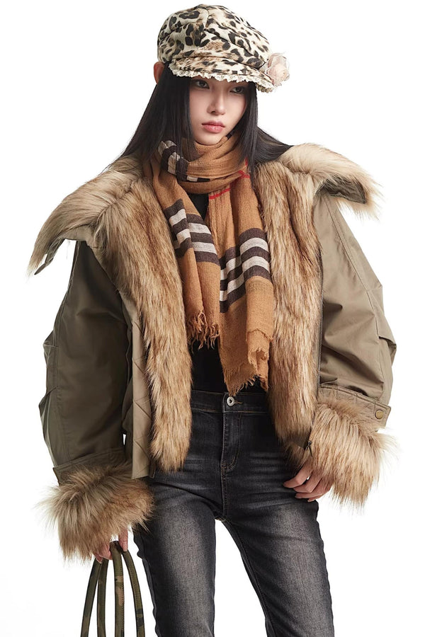 American Retro Fur-Lined Jacket