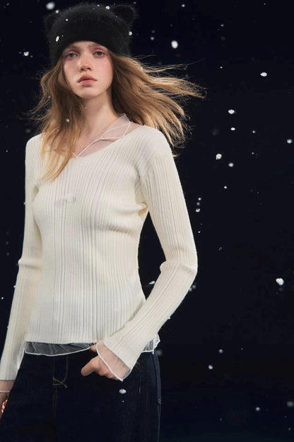 Mesh Splicing High-Elastic Base Shirt