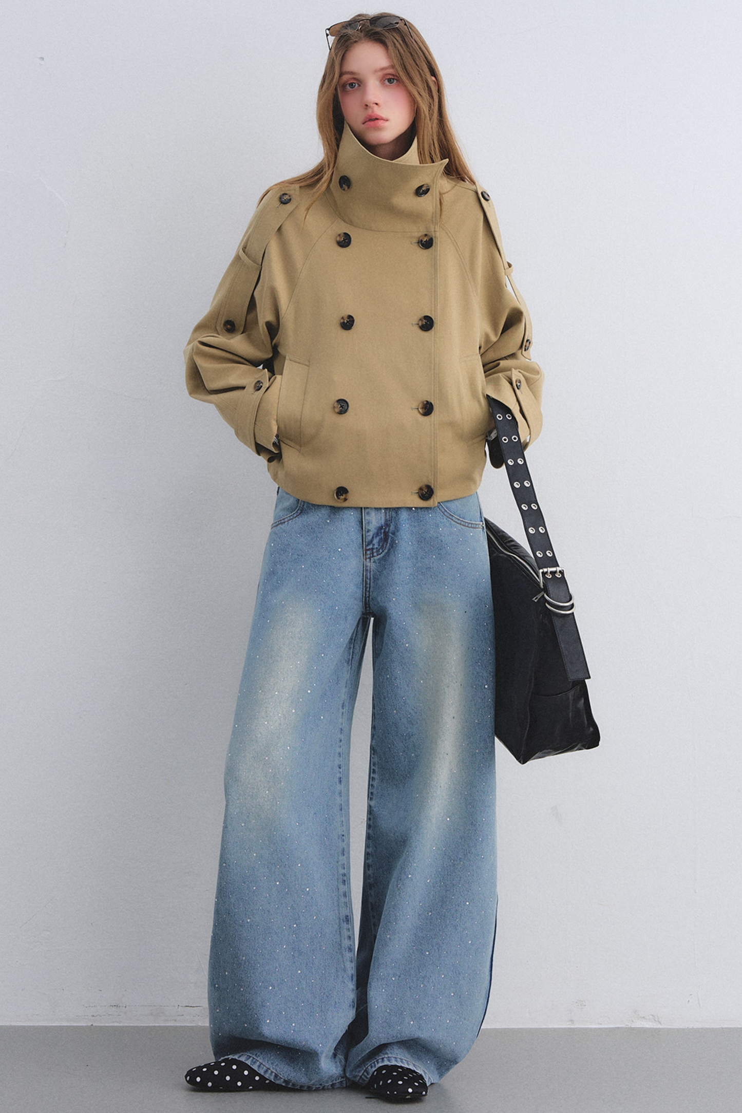 Flower Bud Cocoon Jacket Jeans Set-Up