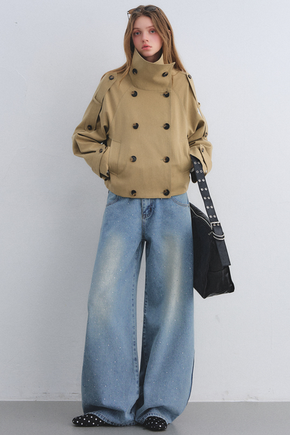 Flower Bud Cocoon Jacket Jeans Set-Up