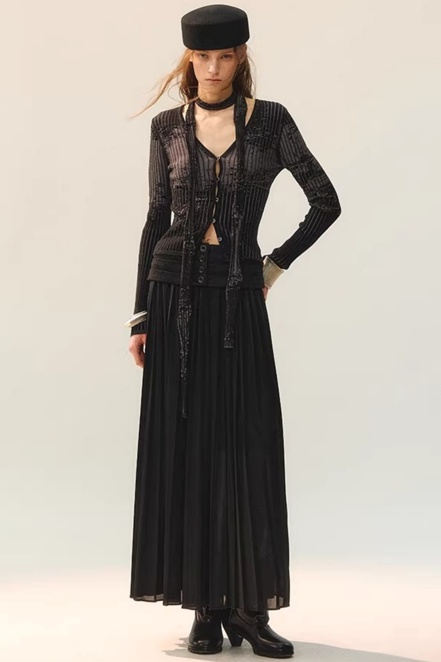 Melierte Strickjacke