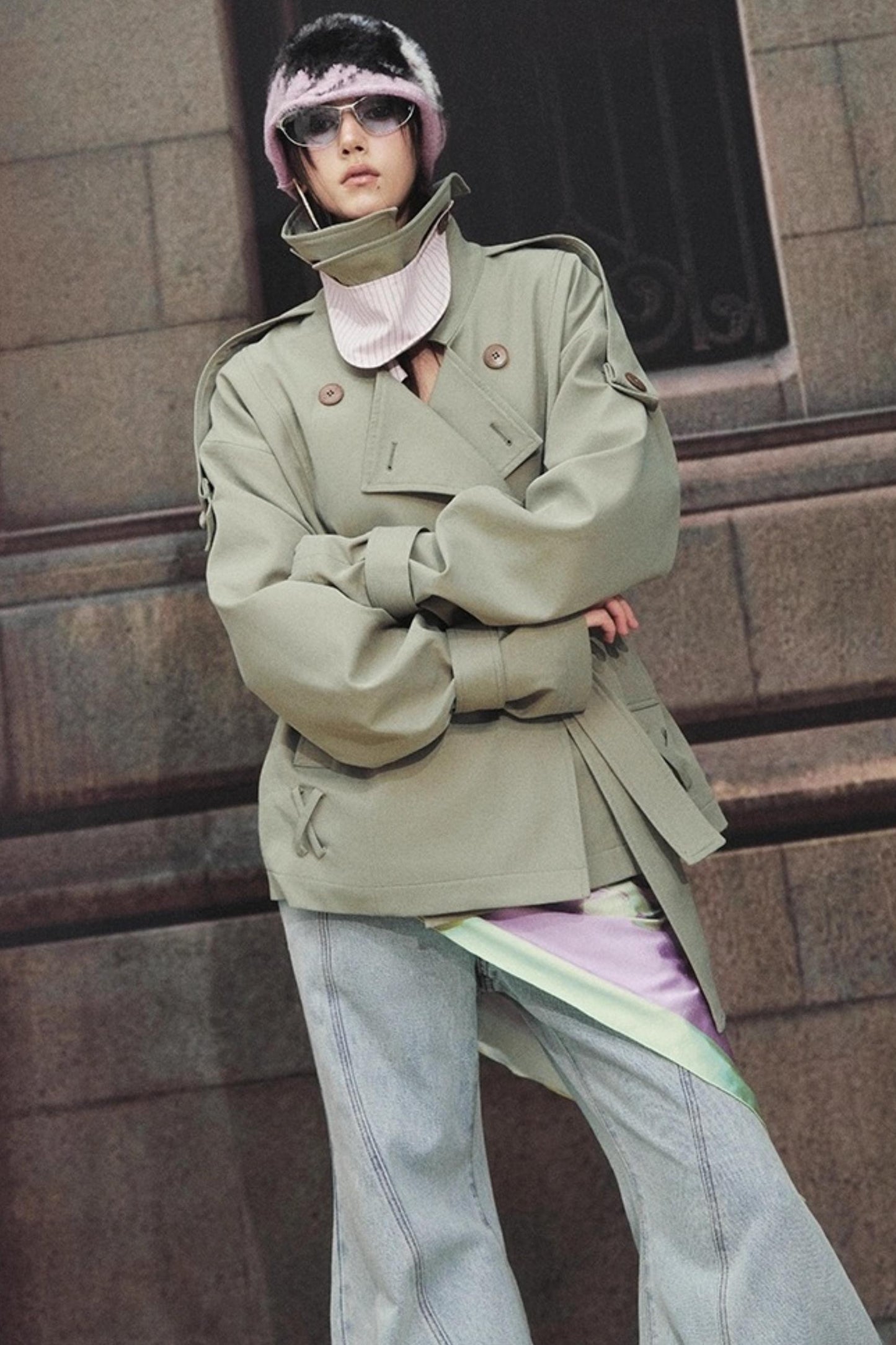 Classic Stand-Up Collar Trench Coat