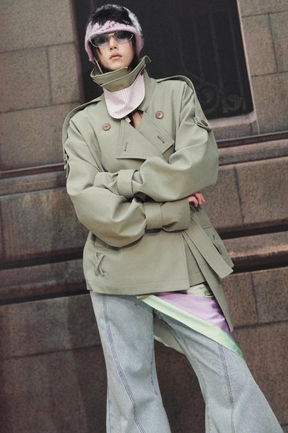 Classic Stand-Up Collar Trench Coat