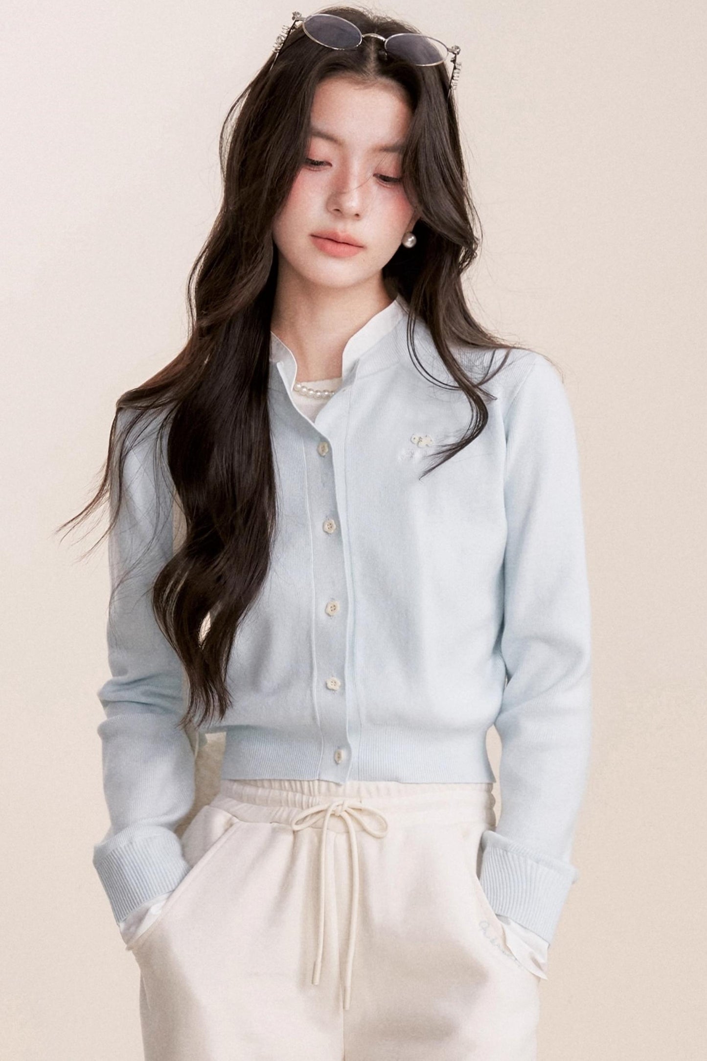 Soft Blue Knit Cardigan