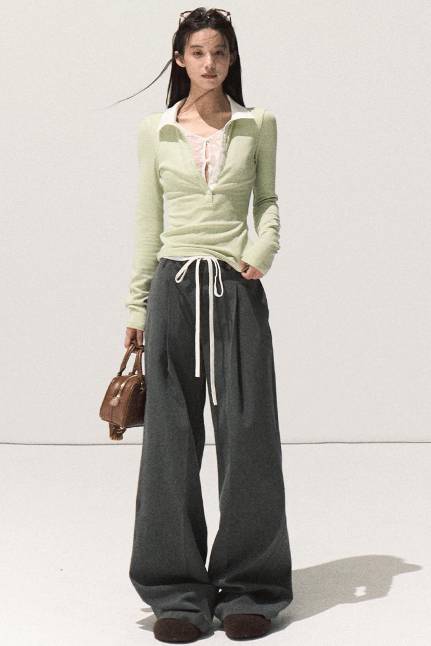 Linear Drape Slacks Pants