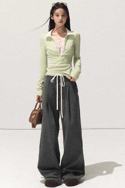 Linear Drape Slacks Pants