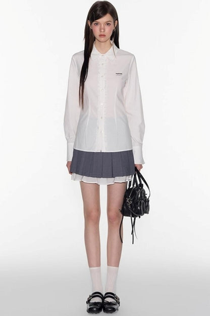 Gray A-Line Lace Skirt