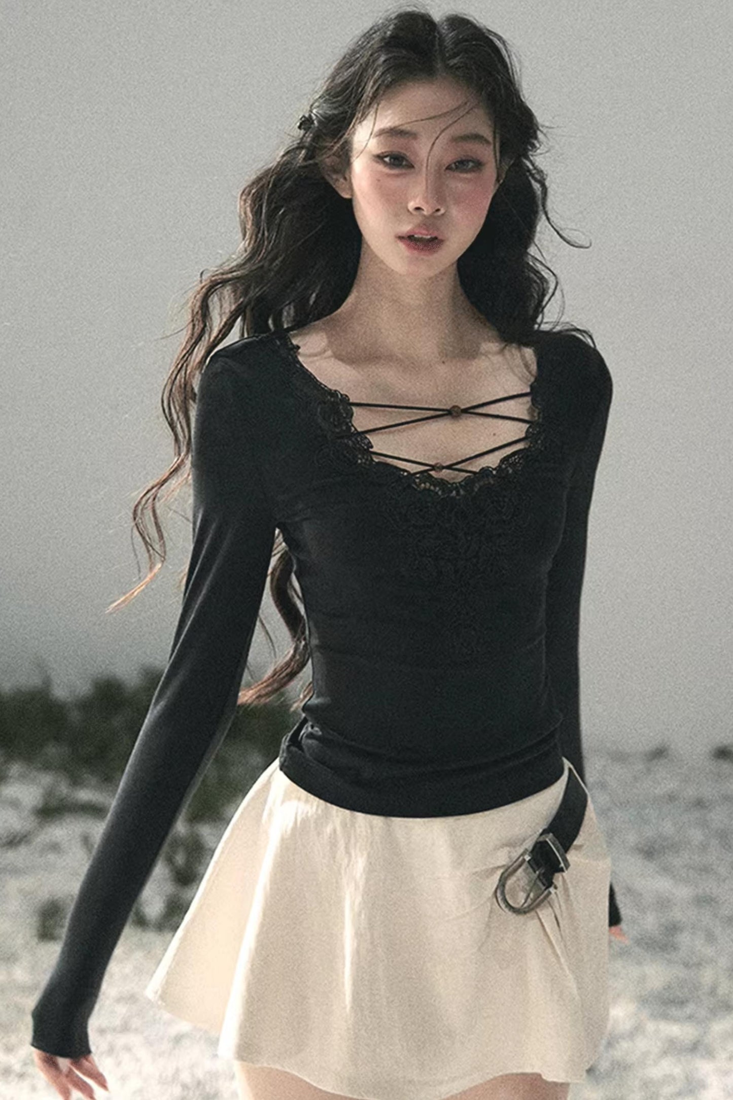 Lace V-Neck Summer Top