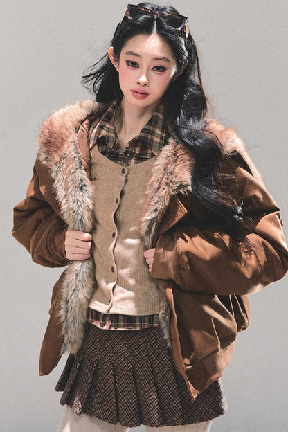 Hepburn-Style Quilted Winter Coat