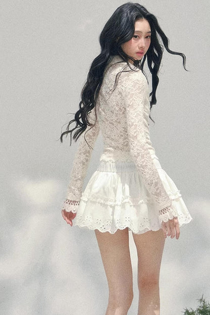 Blurred Focus Lace Top