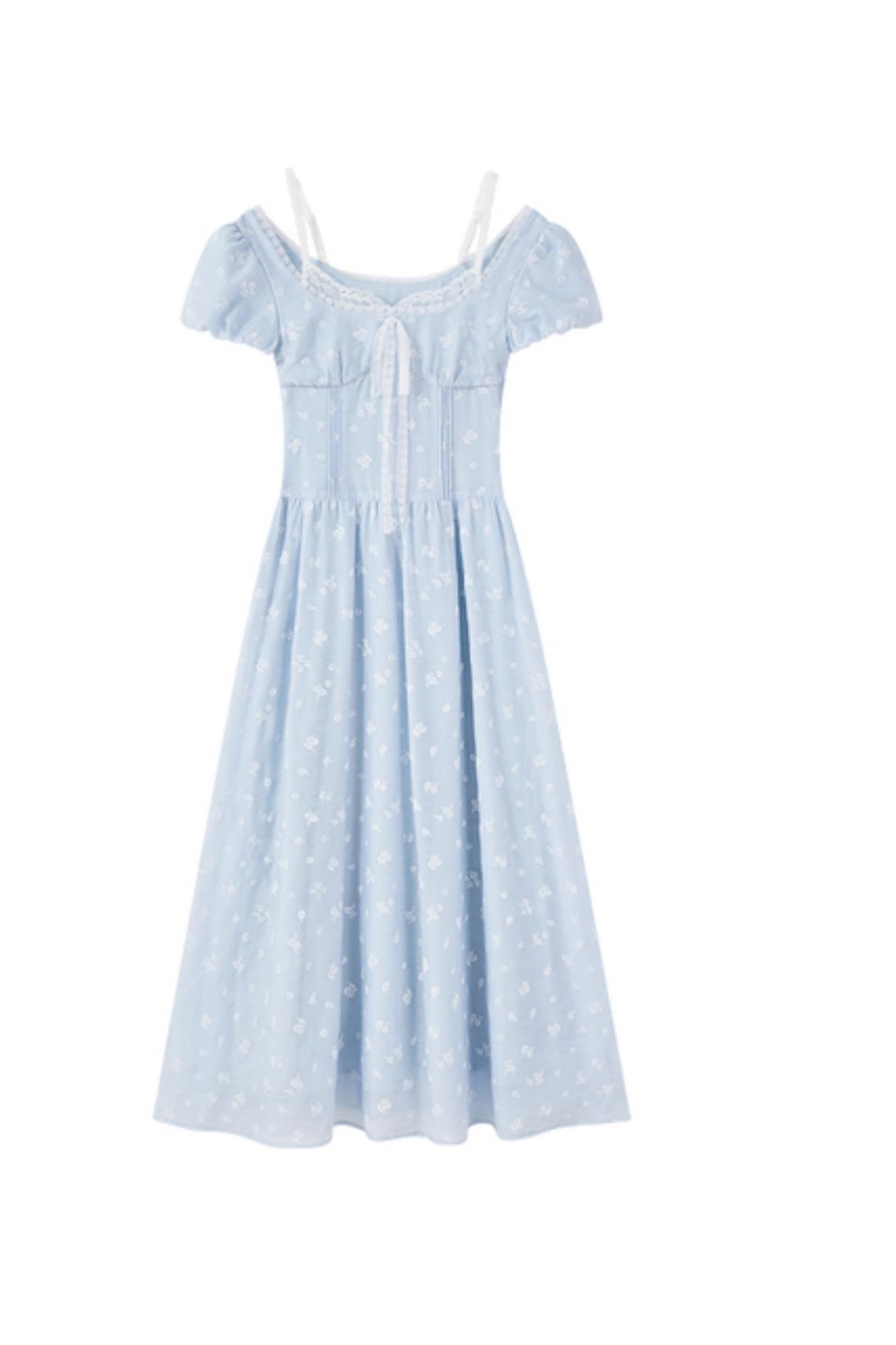 Vintage Floral Square Dress