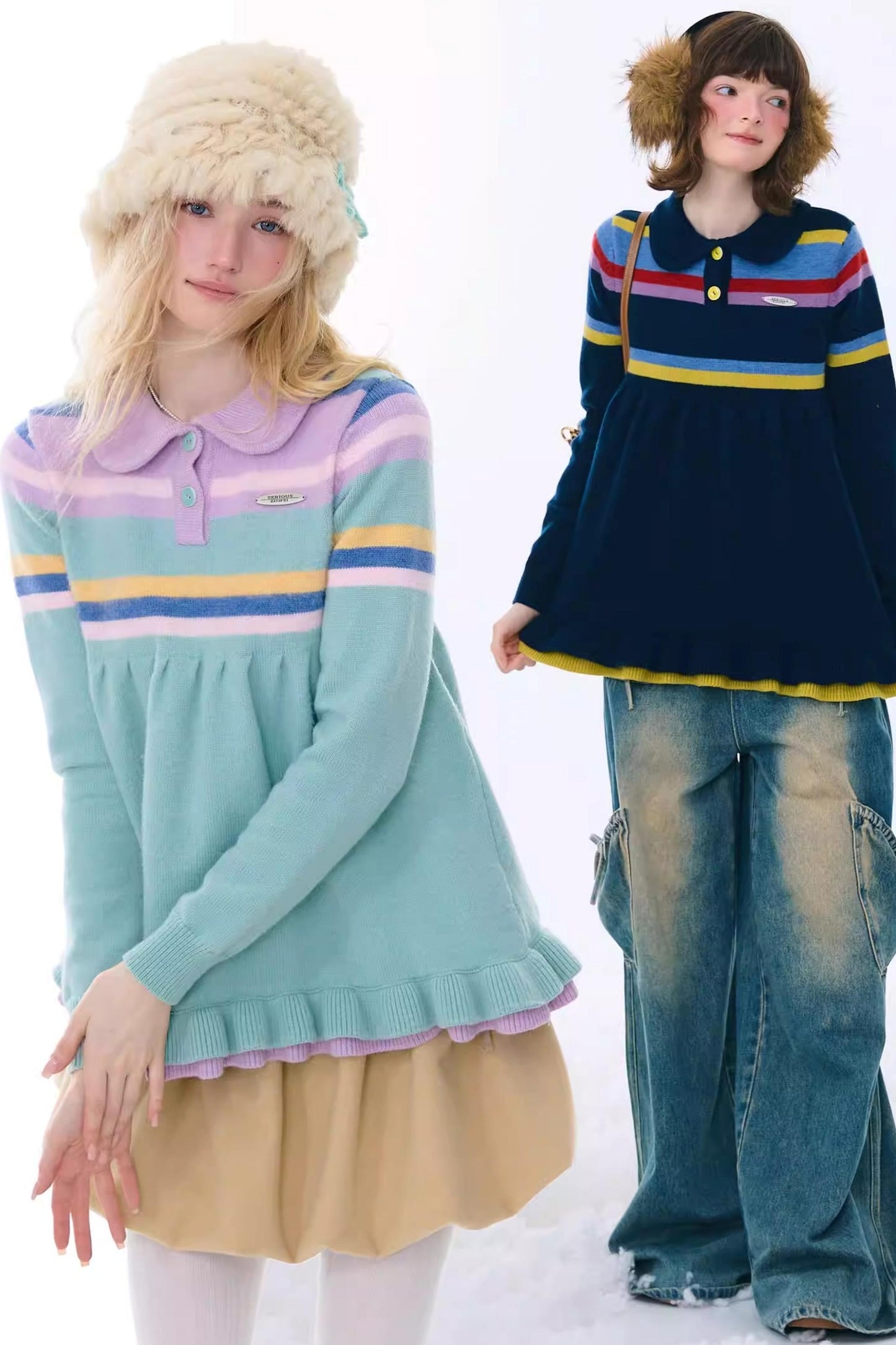 Retro Lace Collar Sweater