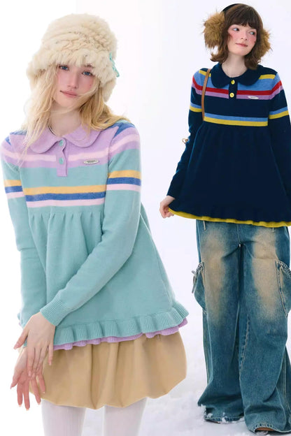 Retro Lace Collar Sweater