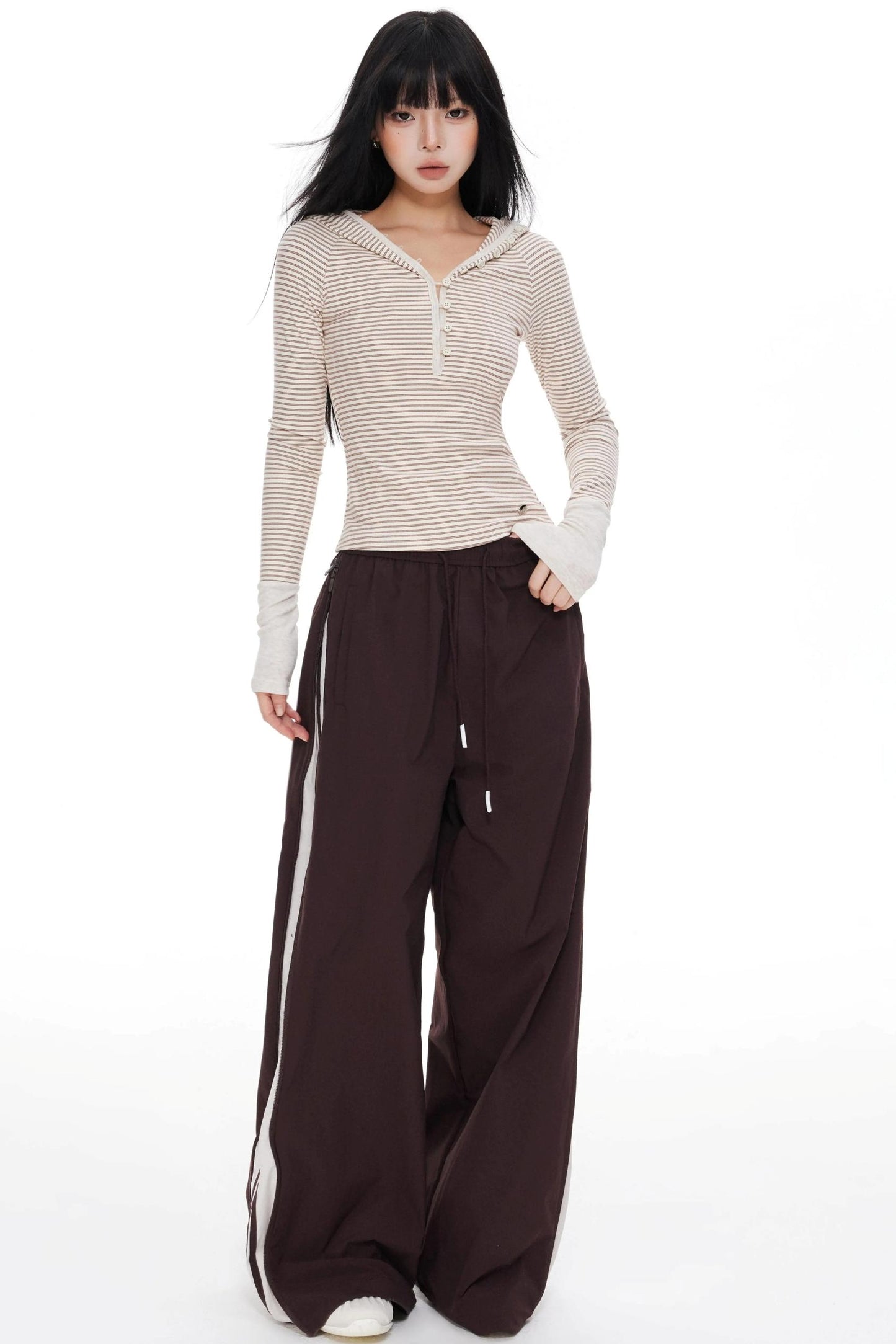 Striped Wide-leg Pants