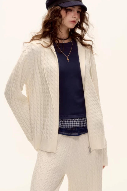 Knitted Jacket Pants Set-Up