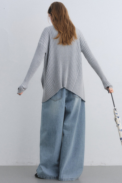 Wool Blend Cardigan Base Top Set