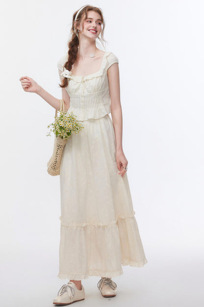 Ruffled Waist Skirt Set-Up