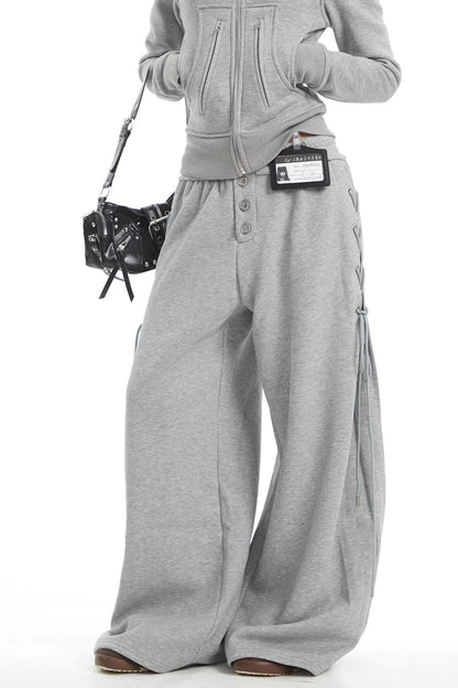 Korean Fur Collar Hooded Jacket Set-Up