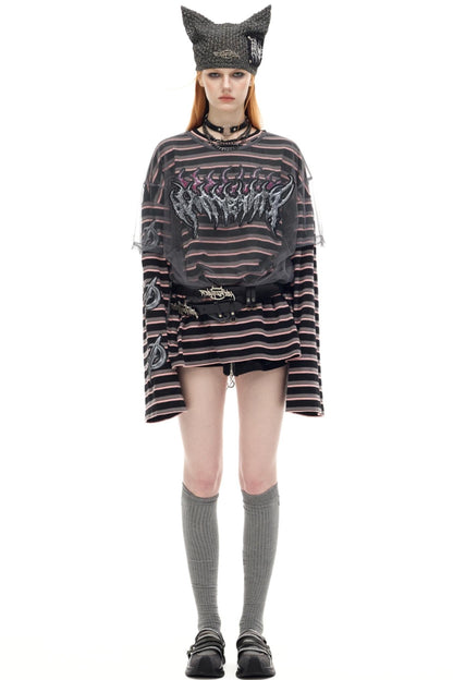 Striped Two Piece T-Shirt Set