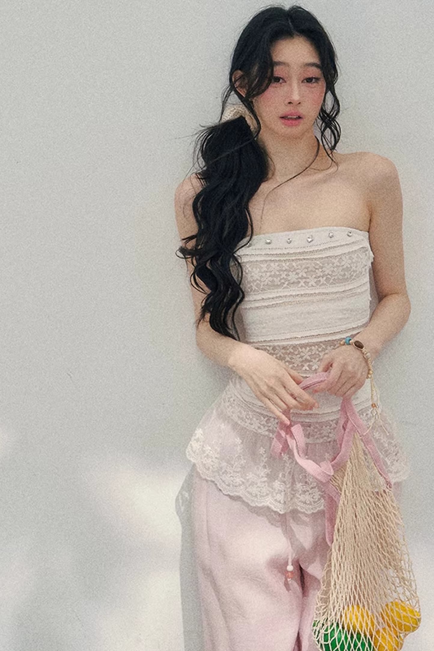 Hazy Muse Lace Tube Top