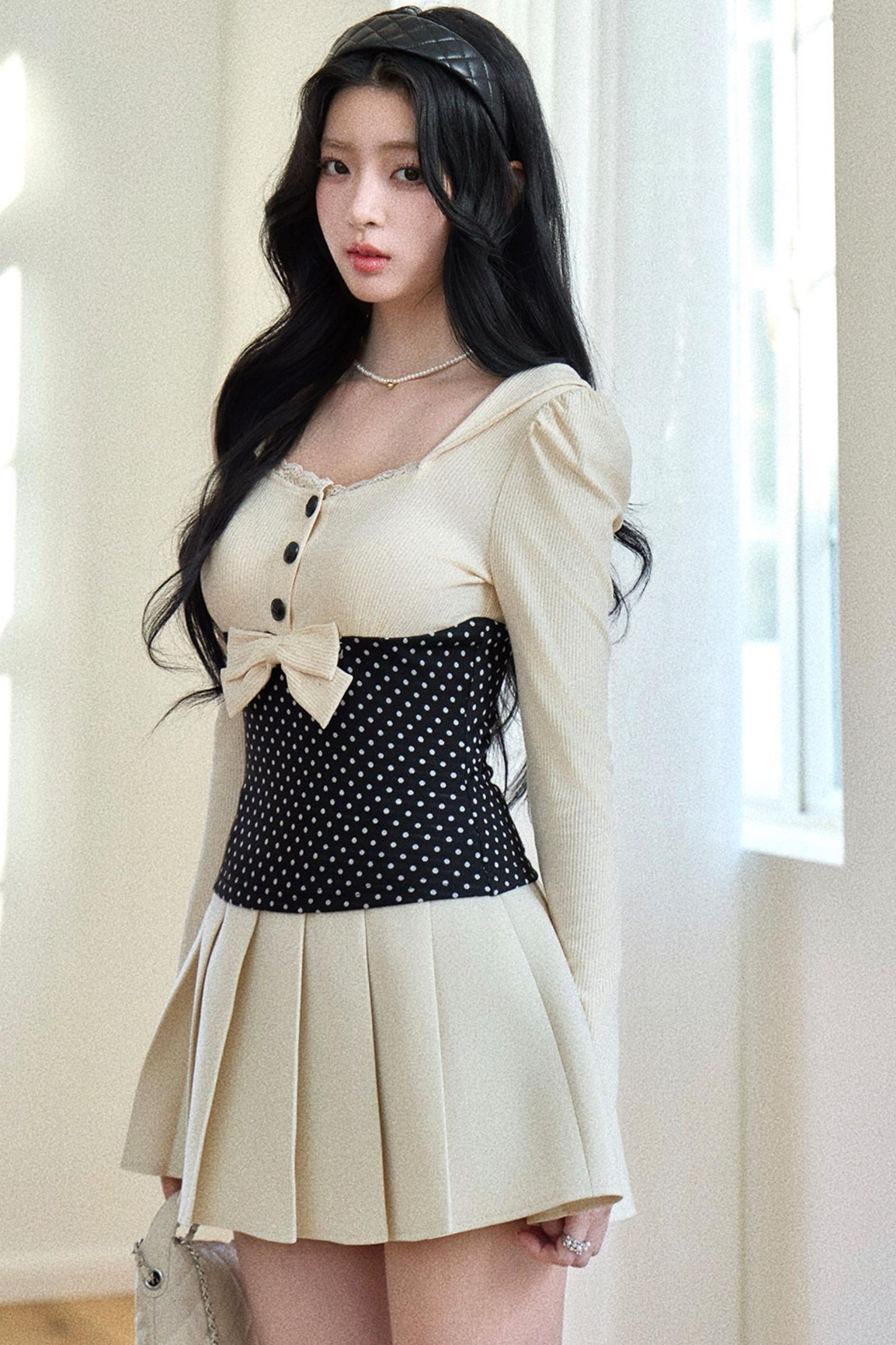 Polka Dot Bow Skirt Set-Up
