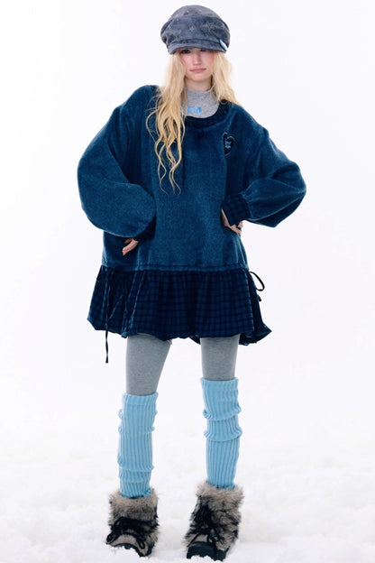 Patchwork Plaid Wool Dress