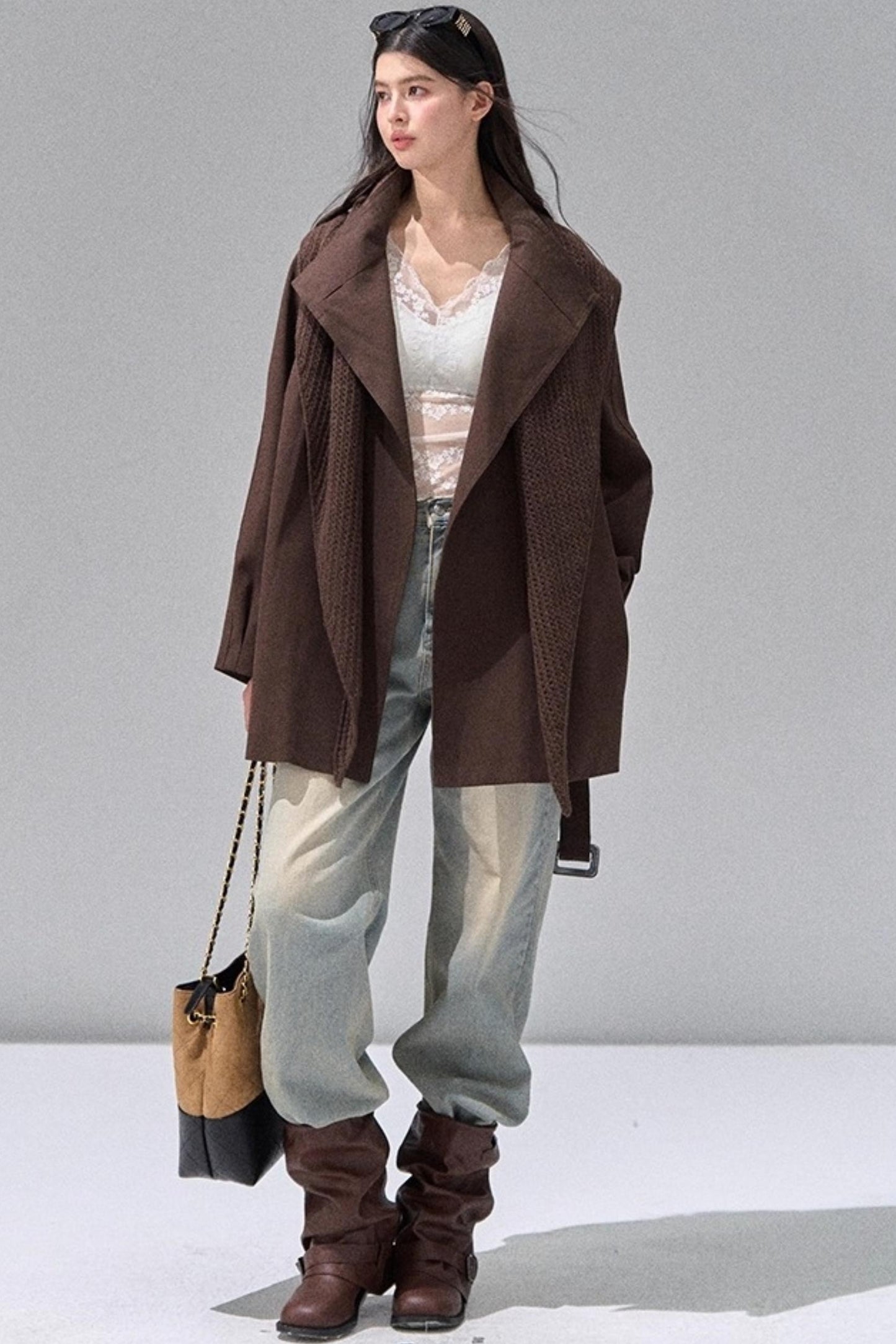 Vintage Woolen Trench Shawl Jacket