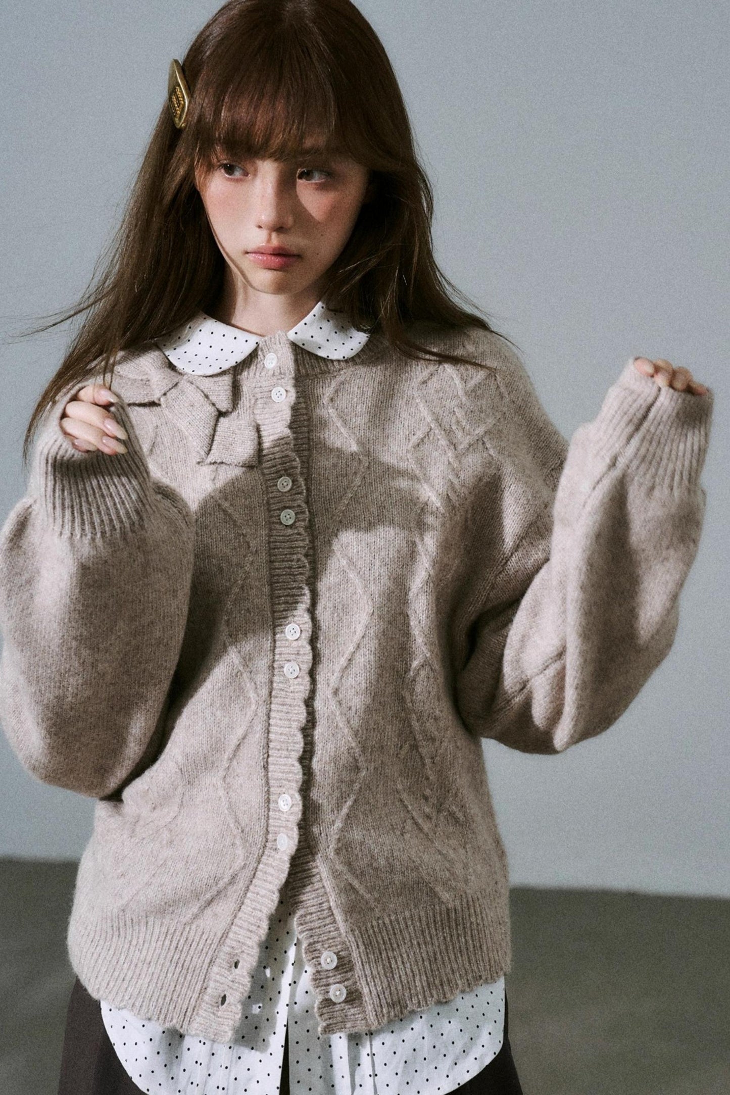 Moonlight Silhouette Sweet Wool Cardigan