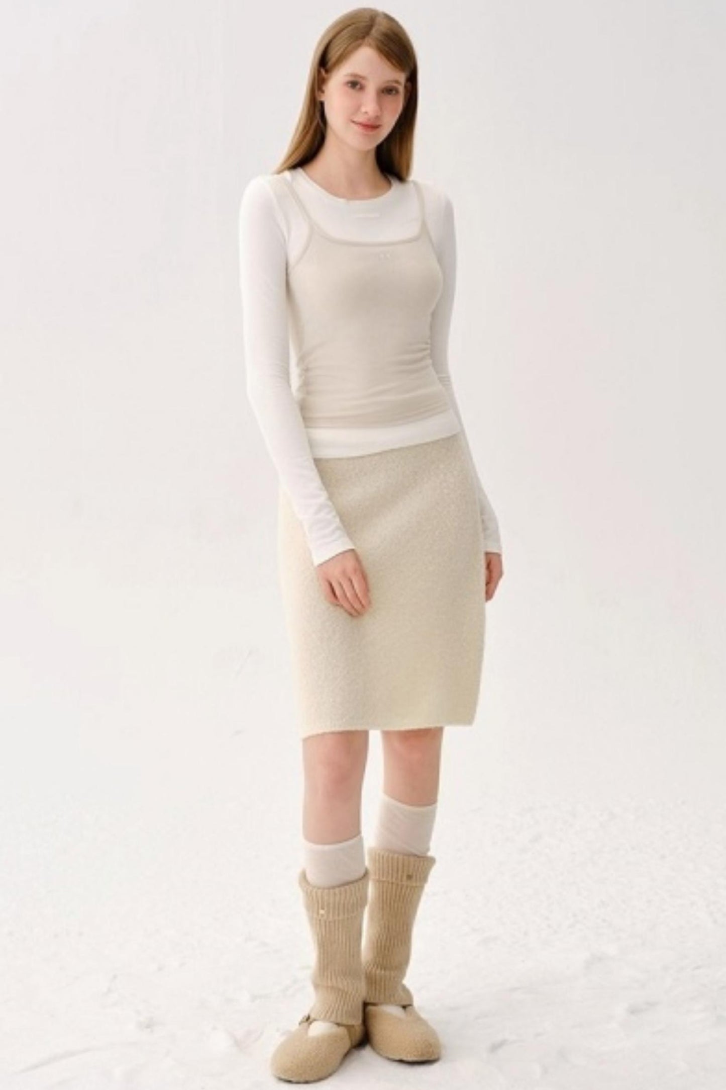 Retro Wool Blended Cardigan Set-Up