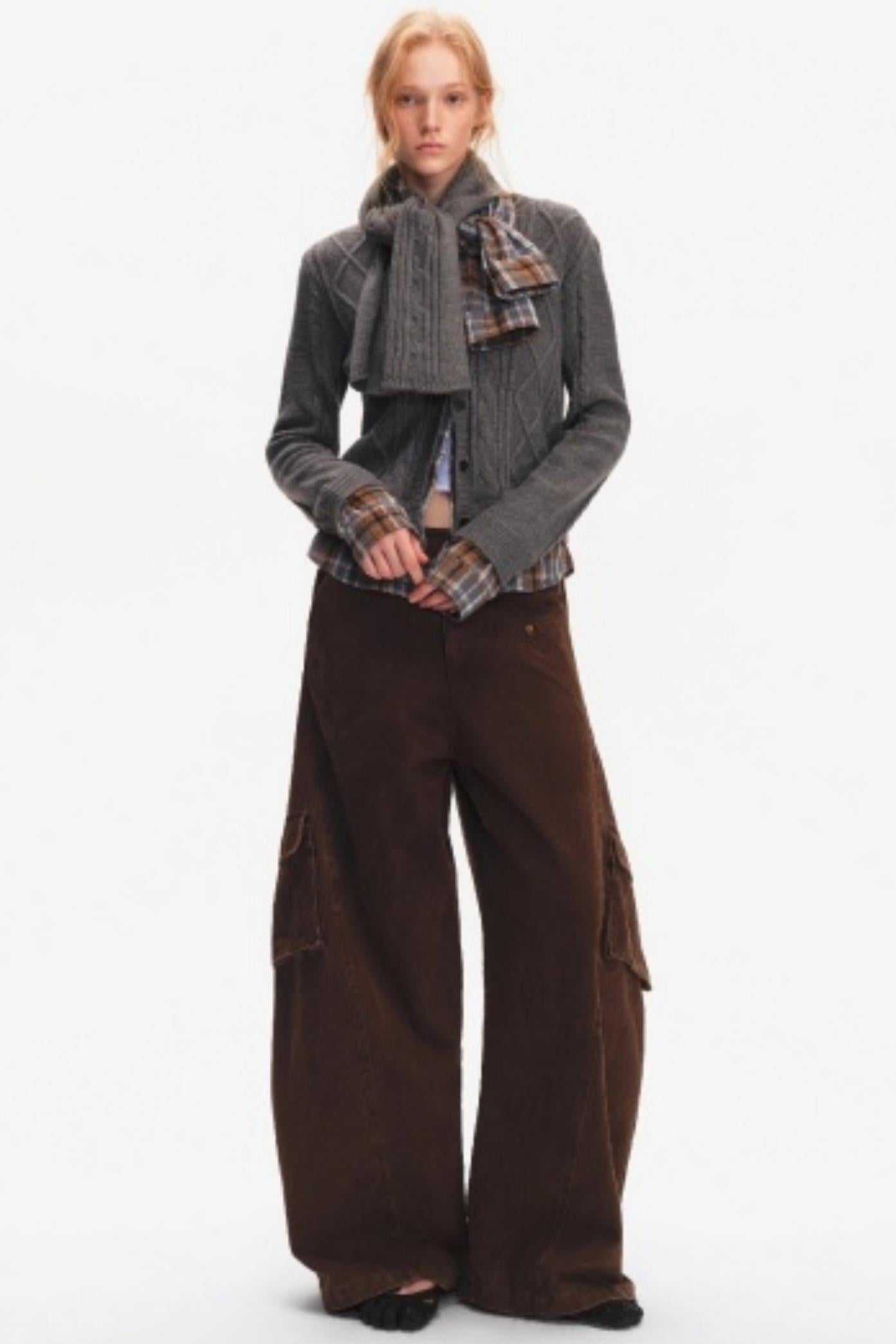 Wool Twist Cardigan Sweater Set-Up