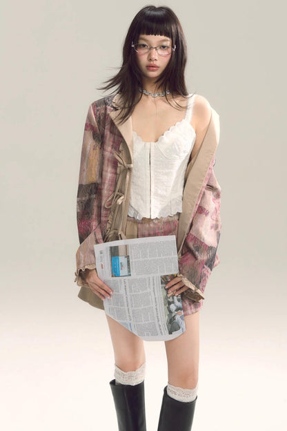 빈티지 레이스 코르셋 이너셔츠