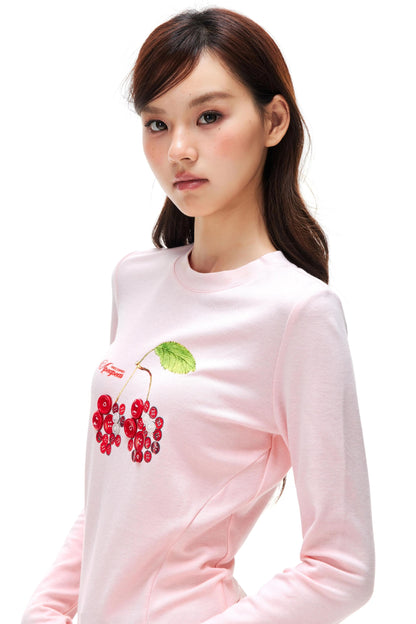 Sweet Cherry Knit Top