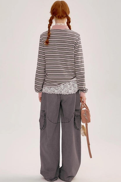 Retro Striped Polo Shirt