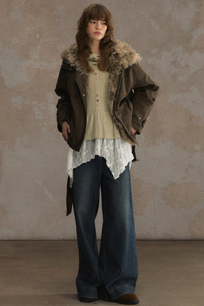 Time Traveler Fur Collar Jacket