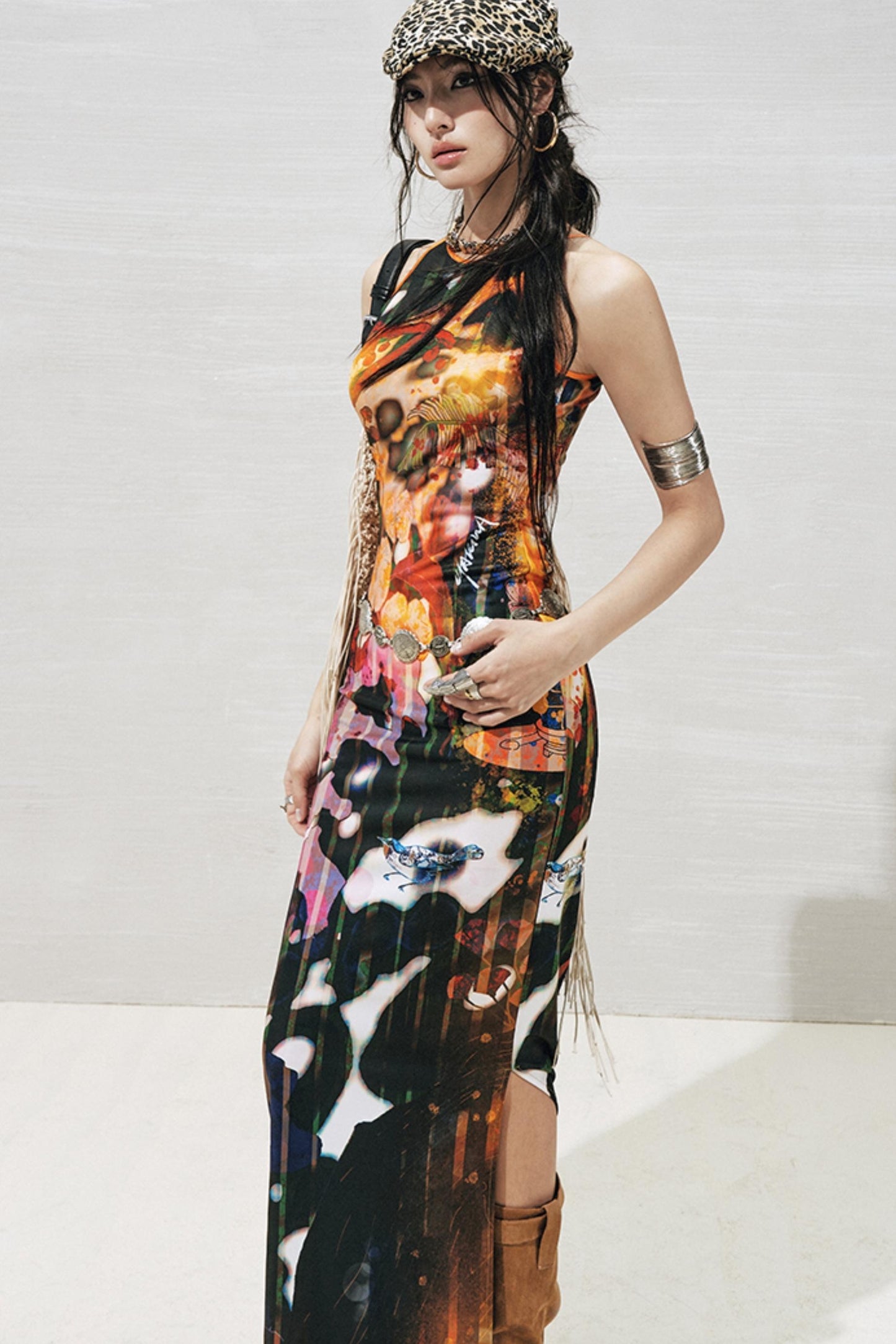 Botanical Slit Dress