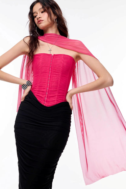 Spring Herringbone Corset Dress