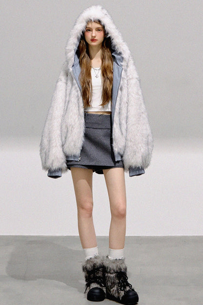 Glacier Blue Reversible Plush Jacket