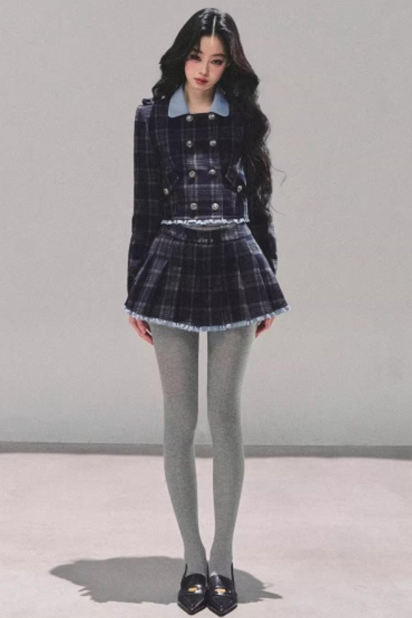 Proust Blue Plaid Suit Set-Up