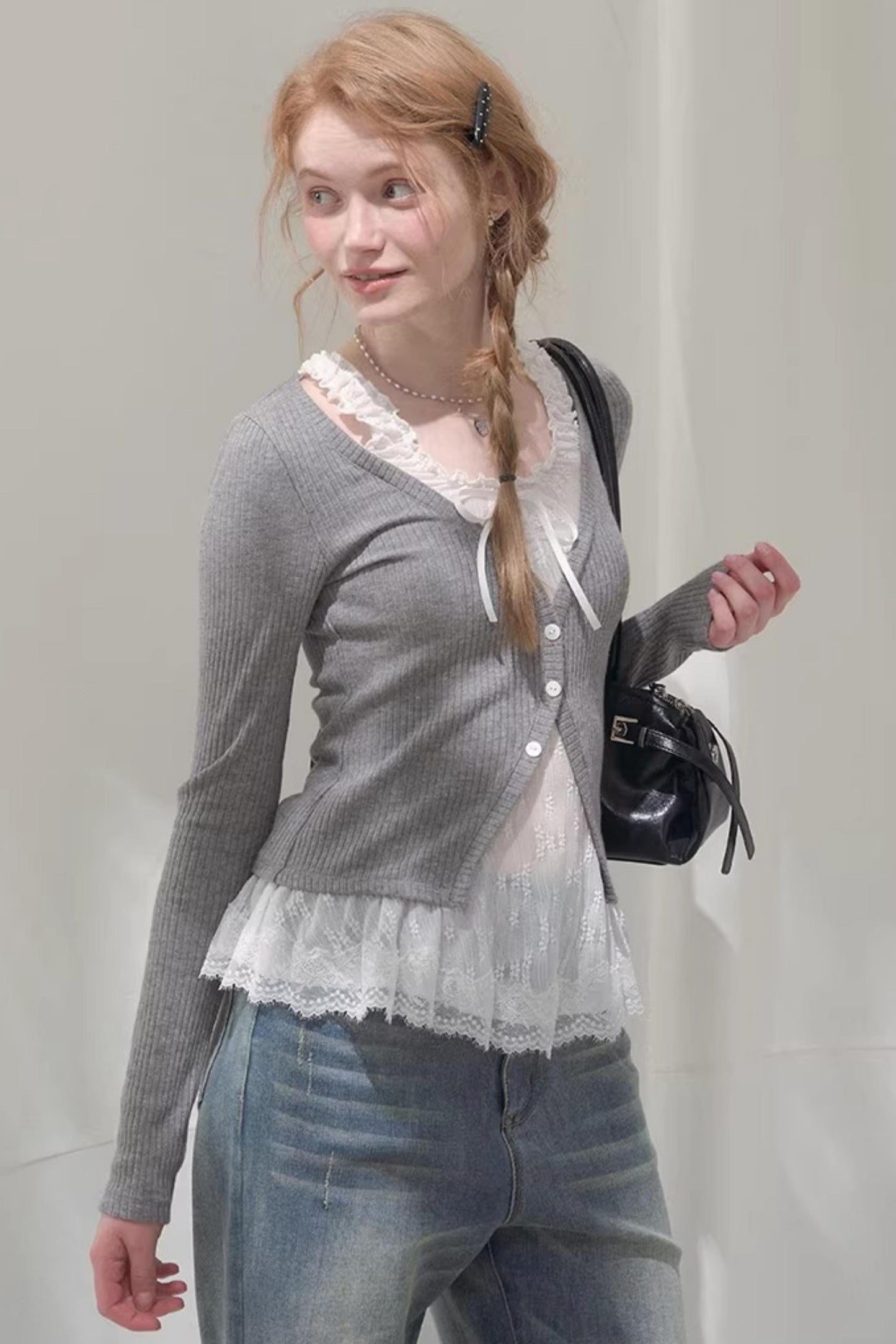 Flower Melody Lace Knit Cardigan