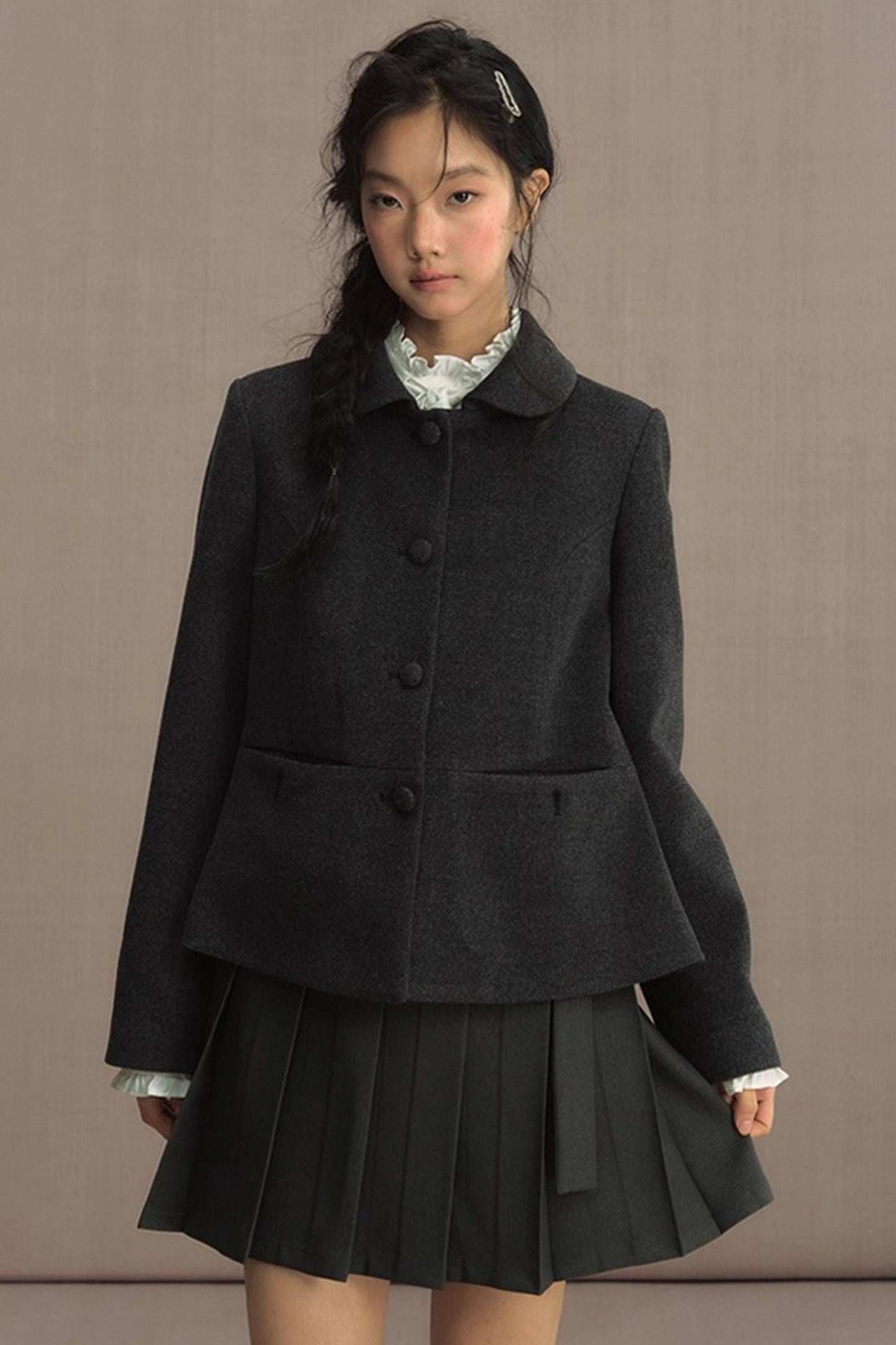 Fake Two-Piece Bow Lace-Up Shirt Dress