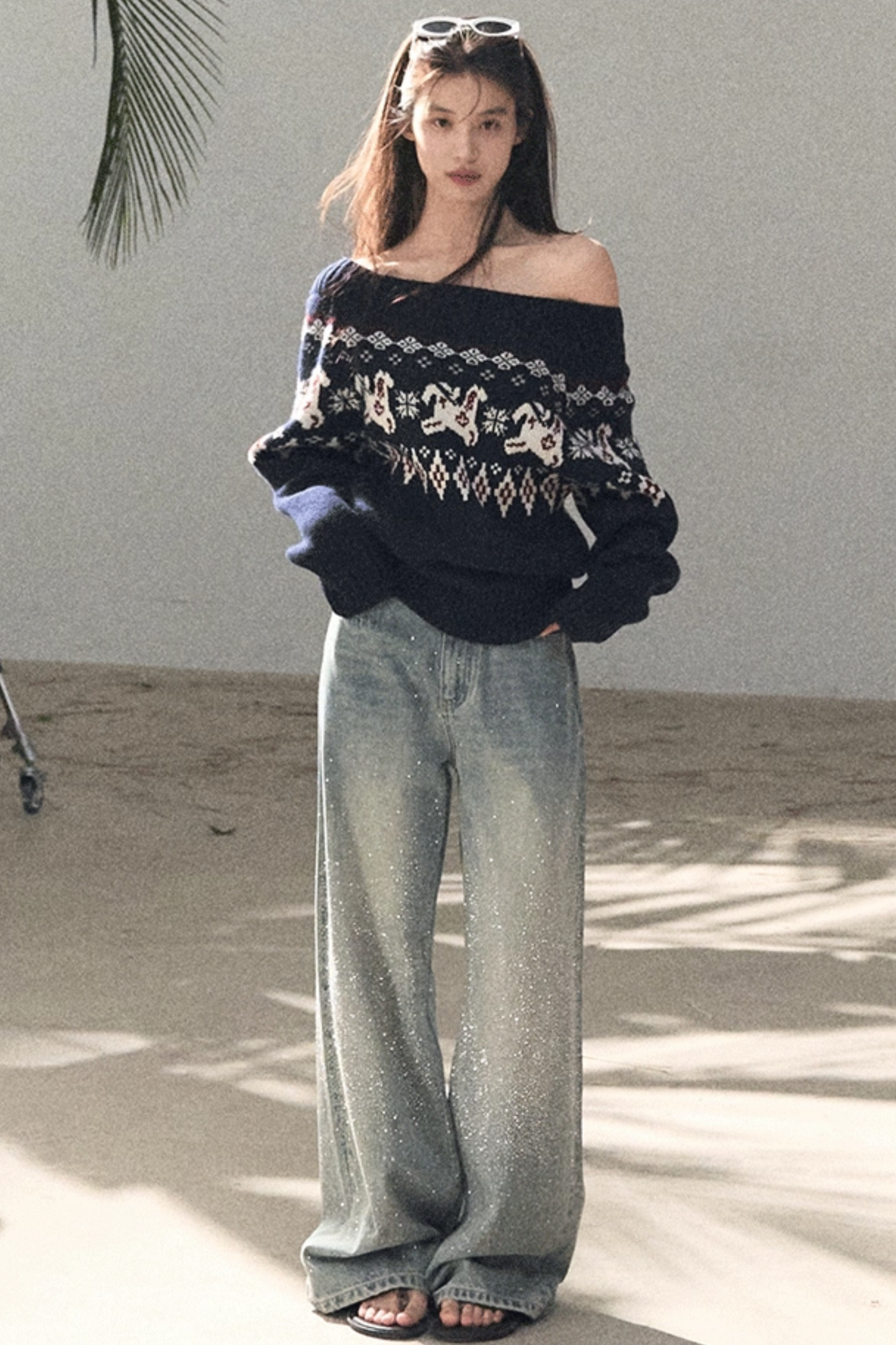 Sheep Wool Fair Isle Sweater