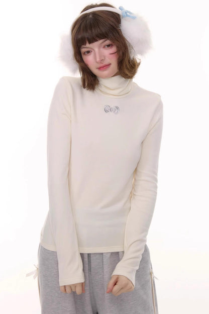 Autumn Retro High Neck Knitted Top