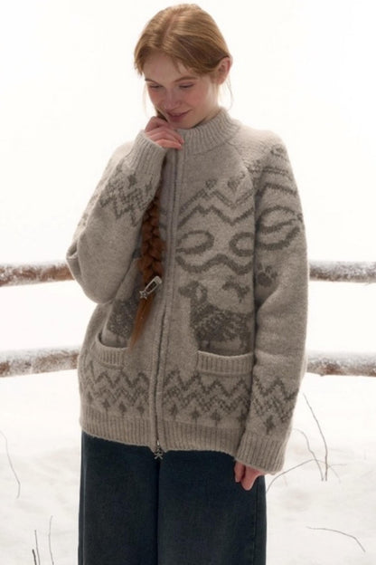 Light Bow-Knot Knit Cardigan Set-Up