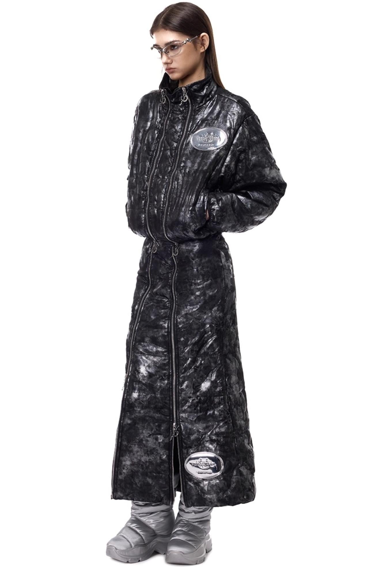 Space Black Quilted Skirt