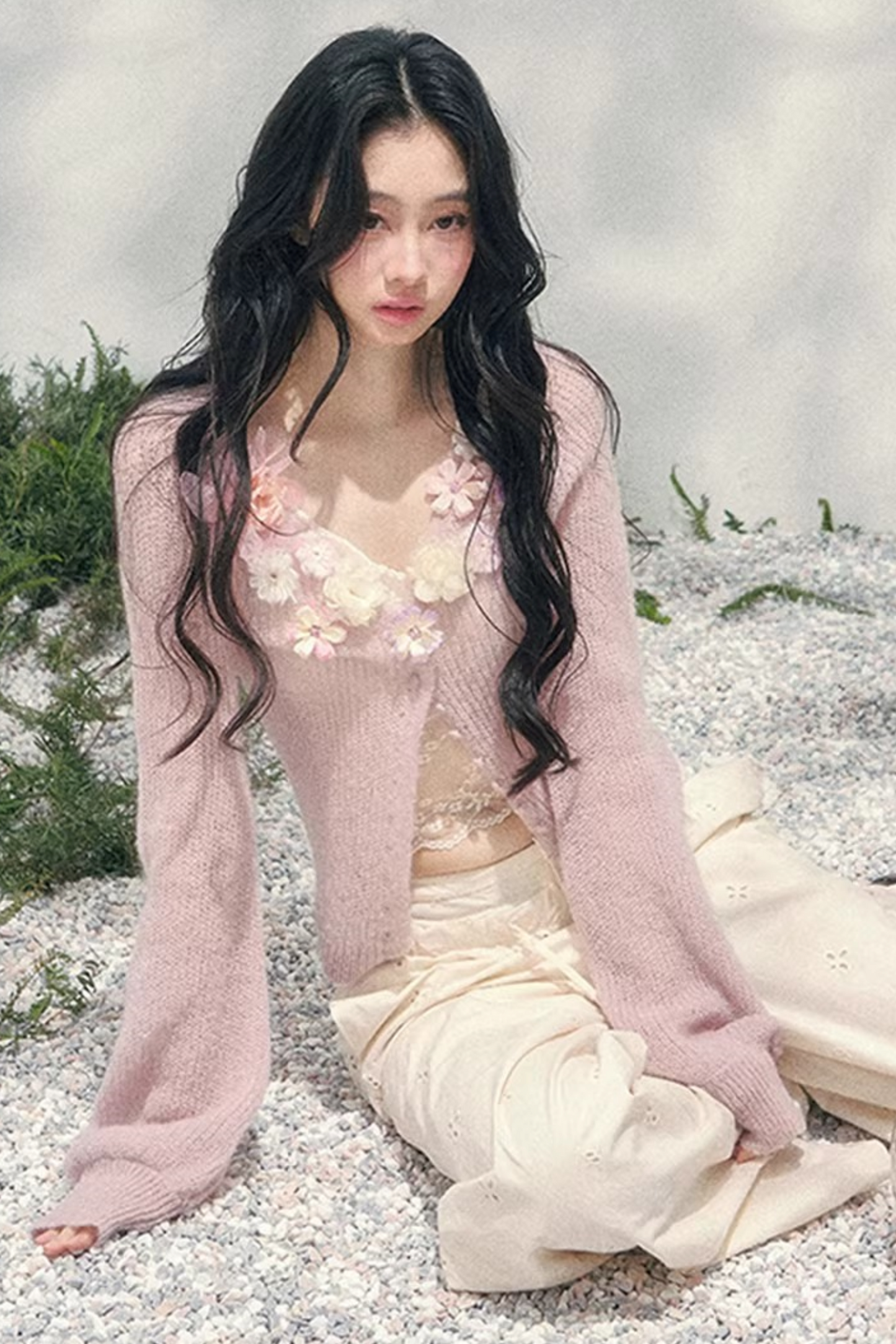 Spring Soft Breeze Floral Sweater Set-Up