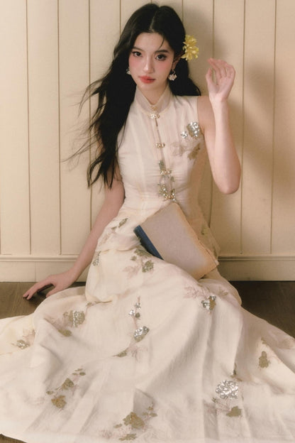 Sequin Embroidered Chinese Skirt