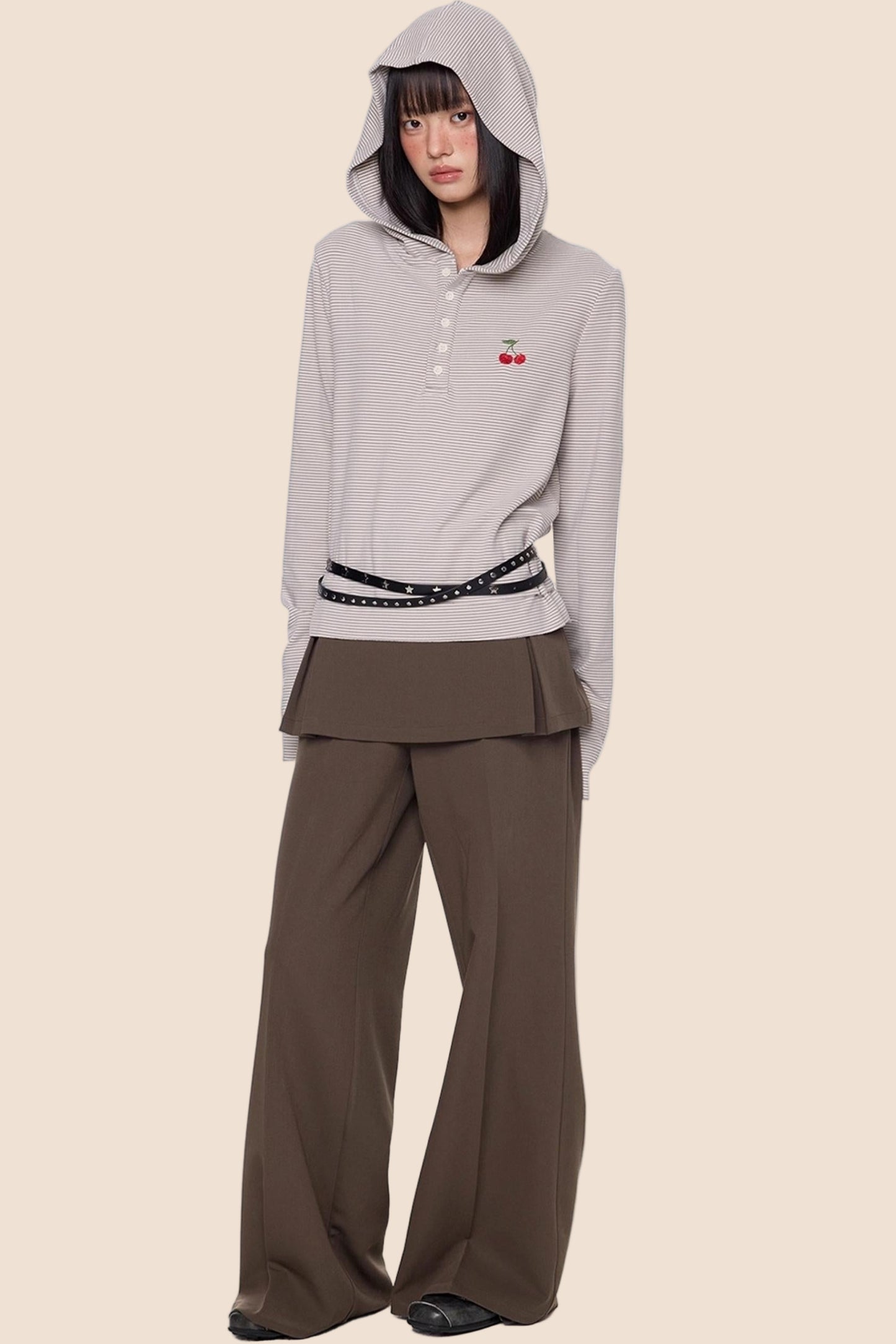 Embroidered Striped Long Sleeve Tee