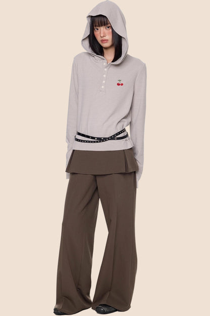 Embroidered Striped Long Sleeve Tee