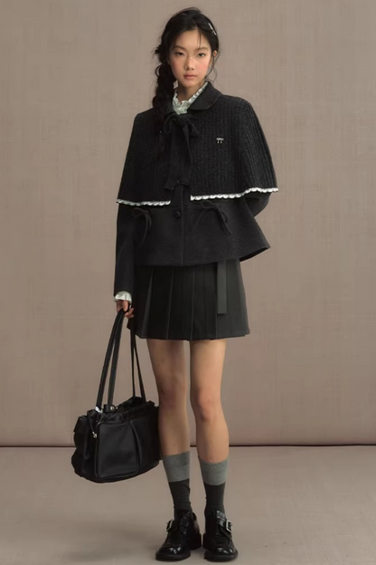 Retro Woolen Doll Collar Blazer