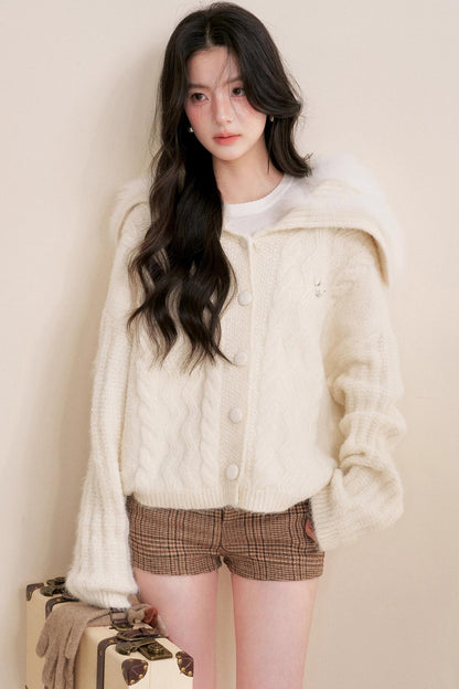 Winter Faux Patchwork Cardigan